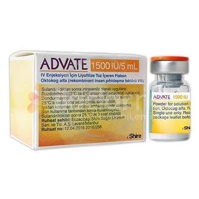 Advate 1500 Iu/5 Ml Iv Enjeksiyon Icin Liyofilize Toz Iceren Flakon
