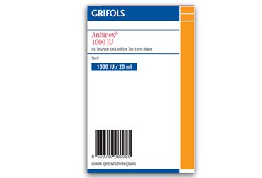 Anbinex 1000 Iu Iv Infuzyon Icin Liyofilize Toz Iceren Flakon
