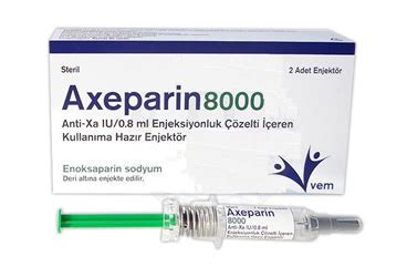 Axeparin Anti Xa 8000 Iu/0,8 Ml Enjeksiyonluk Cozelti Iceren Kullanima Hazir Enjektor (2 Enjektor)