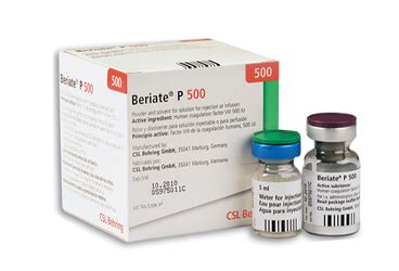 Beriate 500 Iu Iv Enjeksiyonluk / Infuzyonluk Liyofilize Toz Ve Cozucusu