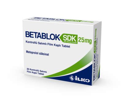Betablok Sdk 25 Mg Kontrollu Salimli 20 Film Tablet