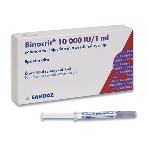 Binocrit 10000 Iu/1,0 Ml Sc/iv Enjeksiyon Icin Cozelti Iceren 6 Kullanima Hazir Enjektor