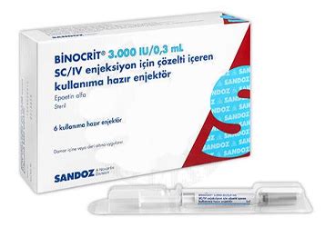 Binocrit 3000 Iu/0,3 Ml Sc/iv Enjeksiyon Icin Cozelti Iceren 6 Kullanima Hazir Enjektor