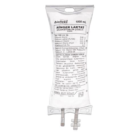 Biofleks Ringer Laktat 2000 Ml Solusyon Setsiz
