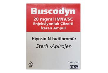 Buscodyn 20 Mg/ml Im/iv/sc Enjeksiyonluk Cozelti Iceren 6 Ampul