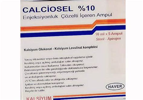 Calciosel %10 Enjeksiyonluk Cozelti Iceren Ampul (10 Ml 5 Ampul)