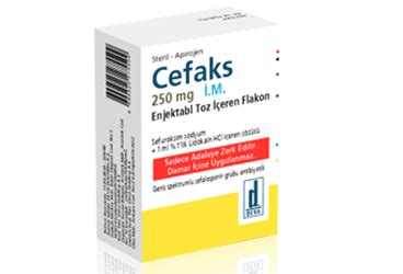 Cefaks 250 Mg Im Enjeksiyonluk Suspansiyon Hazirlamak Icin Toz Ve Cozucu (1 Flakon)