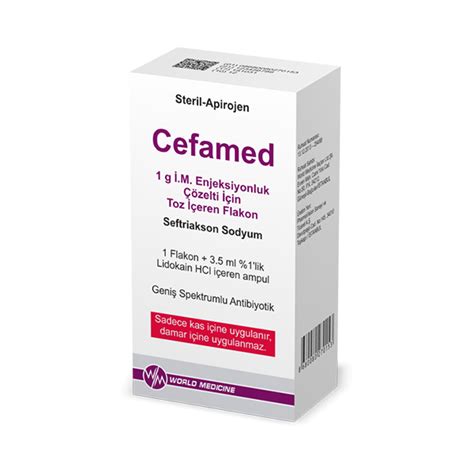 Cefamed 1 G Im Enjeksiyonluk Cozelti Hazirlamak Icin Toz Iceren Flakon, 3 Adet