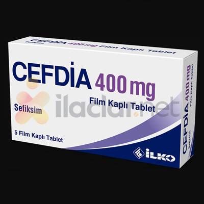 Cefdia 400 Mg 5 Film Kapli Tablet
