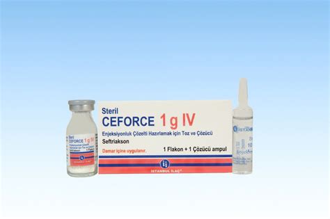Ceforce 1 G Iv Enjeksiyonluk Cozelti Hazirlamak Icin Toz Ve Cozucu