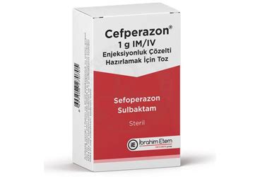 Cefperazon 1 Gr / 1 Gr Im/iv Enjeksiyonluk Cozelti Hazirlamak Icin Toz