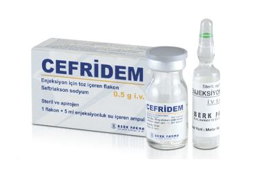 Cefridem 0.5 G I.v. Enjeksiyon Icin Toz Iceren Flakon