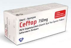 Ceftop 1,5 G Iv Enjeksiyonluk Cozelti Icin Toz Iceren Flakon
