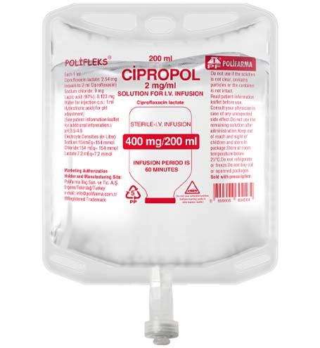 Cipropol 2 Mg/ml Iv Infuzyon Icin Cozelti 200 Ml Setsiz 1 Torba