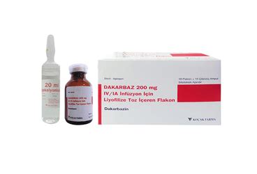 Dakarbaz 200 Mg Iv/ia Infuzyon Icin Liyofilize Toz Iceren 10 Flakon