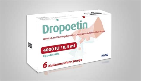 Dropoetin 4000 Iu/0,4 Ml Sc/iv Enjeksiyon Icin Cozelti Iceren Kullanima Hazir 6 Siringa