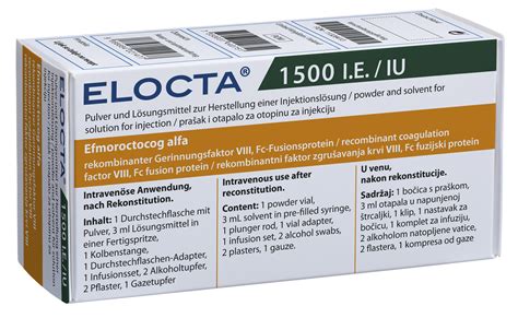 Elocta 1500 Iu Iv Enjeksiyonluk Cozelti Hazirlamak Icin Toz Ve Cozucu 