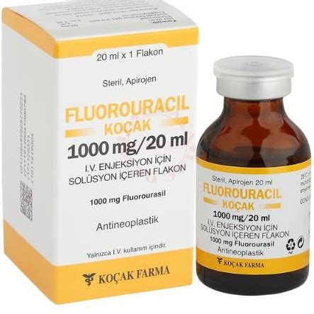 Fluorouracil Kocak 1000 Mg/20 Ml Iv Enjeksiyon Icin Solusyon Iceren Flakon