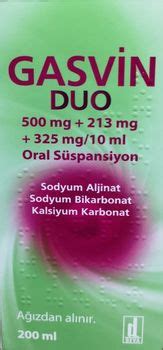 Gasvin Duo 500 Mg + 213 Mg + 325 Mg/10 Ml Oral Suspansiyon (200 Ml)
