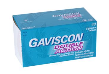 Gaviscon Double Action 250 Mg / 106,5 Mg / 187,5 Mg Cigneme Tableti (48 Tablet) 