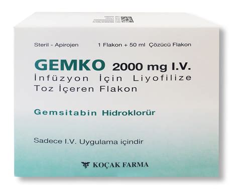 Gemful 2000 Mg Iv Infuzyon Solusyonu Icin Liyofilize Toz 1 Flakon/kutu