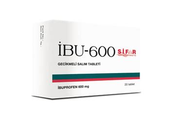 Ibu 600 Mg Sifar Degistirilmis Salimli Tablet (20 Tablet)