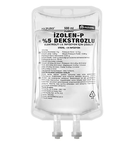 Izolen-p %5 Dekstroz Elektrolit Solusyonu 500 Cc Setli (cam Sise)