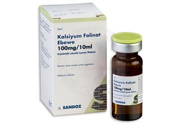 Kalsiyum Folinat Ebewe 100 Mg/10 Ml Enj. Coz. Iceren Flakon