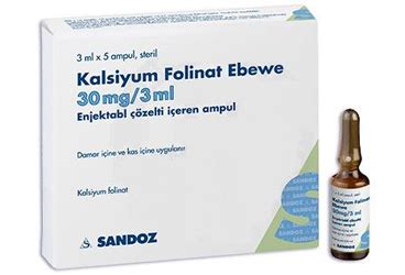 Kalsiyum Folinat Ebewe 30 Mg/3 Ml Enj. Coz. Iceren 5 Ampul
