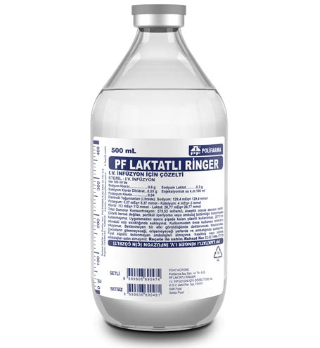 Laktatli Ringer Dem Iv Infuzyon Icin Cozelti 500 Ml Pe Sise (setsiz)