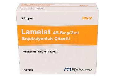 Lamelat 45,5 Mg / 2 Ml Enjeksiyonluk Cozelti Iceren 5 Ampul
