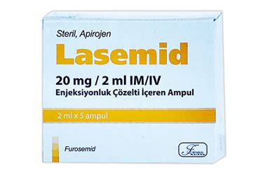 Lasemid 20 Mg/2 Ml Im/iv Enj.cozelti Iceren 5 Ampul