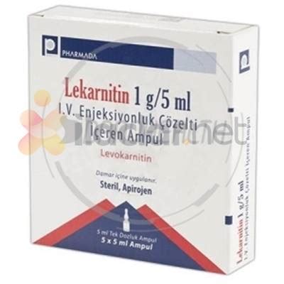 Lekarnitin 1 G/5 Ml Iv Enjeksiyonluk Cozelti Iceren 5 Ampul