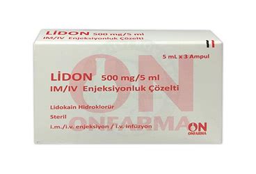 Lidon 500 Mg / 5 Ml Im/iv Enjeksiyonluk Cozelti (3 Ampul)