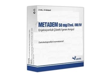 Metadem 50 Mg/2 Ml I.m./i.v. Enjeksiyonluk Cozelti Iceren 6 Ampul