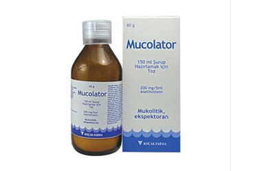 Mucolator 200 Mg/5 Ml Surup Hazirlamak Icin Toz (150 Ml)