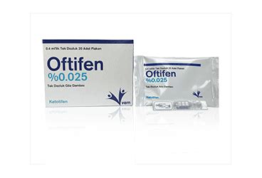 Oftifen % 0,025 Tek Dozluk Goz Damlasi 20 Adet