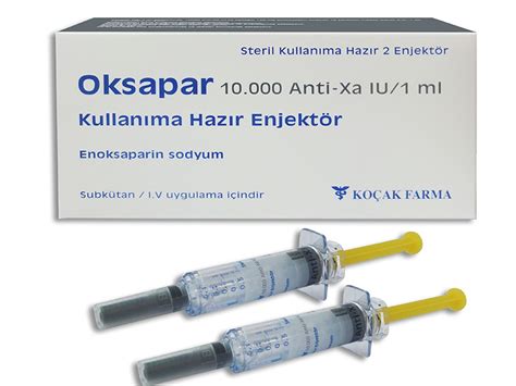 Oksapar 10000 Anti-xa Iu/1,0 Ml Enjeksiyonluk Cozelti Iceren Kullanima Hazir Enjektor ( 2 Enjektor)