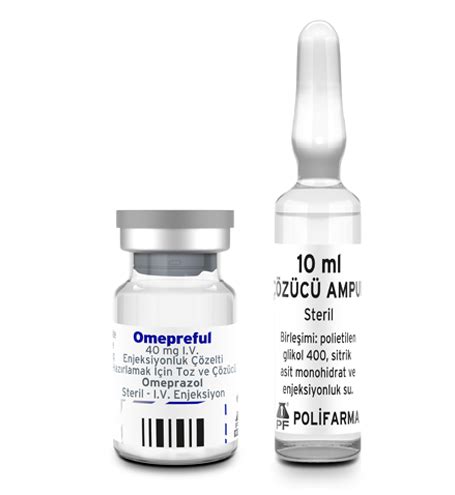 Omepreful 40 Mg Iv Enjeksiyonluk Cozelti Hazirlamak Icin Toz Ve Cozucu