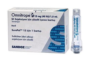 Omnitrope 15 Mg (45 Iu)/1,5 Ml Sc Enj. Icin Cozelti Iceren 1 Kartus