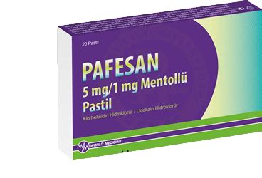 Pafesan 5mg/1 Mg Mentollu Pastil (20 Pastil) 