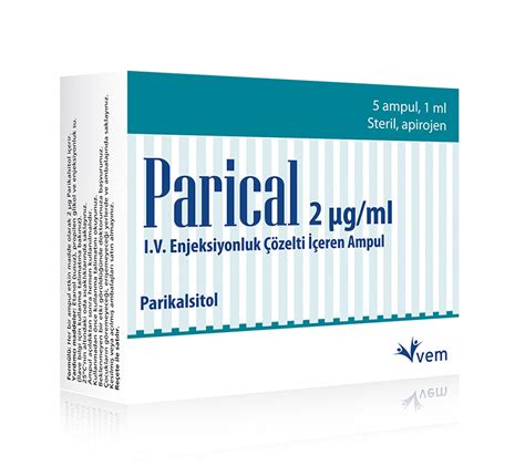 Parical 2 Mcg/ml Iv Enjeksiyonluk Cozelti Iceren Ampul 1 Ml 5 Ampul