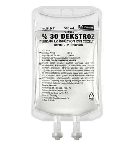 Polifleks %50 Dekstroz Sudaki Solusyonu 1000 Ml(pvc Torba)setsiz
