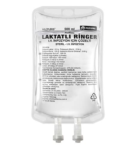 Polifleks Laktatli Ringer Solusyonu 100 Ml (pvc Torba) Setsiz