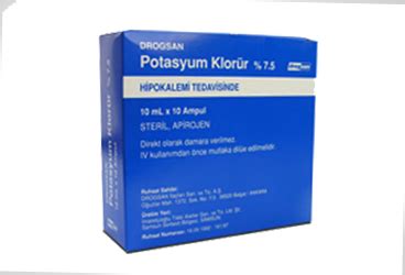Potasyum Klorur %7,5 Iv Infuzyon Icin Cozelti Iceren 10 Ampul