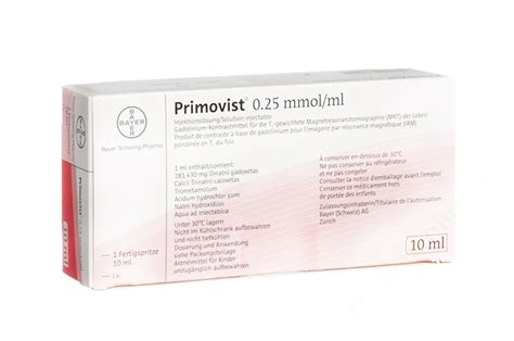 Primovist 0,25 Mmol/ml Enjektabl Solusyon Iceren Kullanima Hazir Enjektor 1x10 Ml
