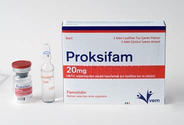 Proksifam 20 Mg Im/iv Enjeksiyonluk Cozelti Hazirlamak Icin Liyofilize Toz Ve Cozucu
