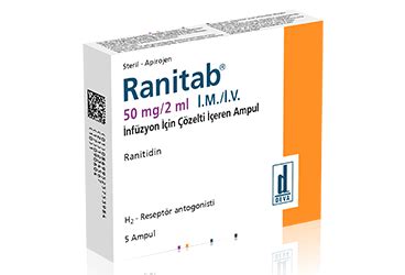 Ranitab 50 Mg/2 Ml Im/iv Infuzyon Icin Cozelti Iceren Ampul (5 Ampul)