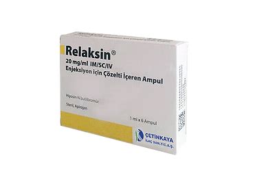 Relaksin 20 Mg/ml Im/sc/iv Enjeksiyon Icin Cozelti Iceren 6 Ampul