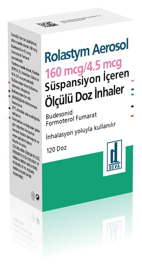 Rolastym Aerosol 160 Mcg/4,5 Mcg Suspansiyon Iceren Olculu Doz Inhaler (120 Doz)